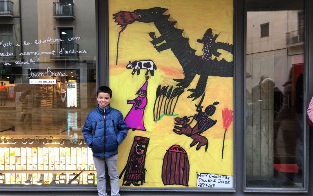 Martí García Díez, alumne de 3r de primària, guanyador del concurs de dibuix organitzat pel Museu de Granollers.